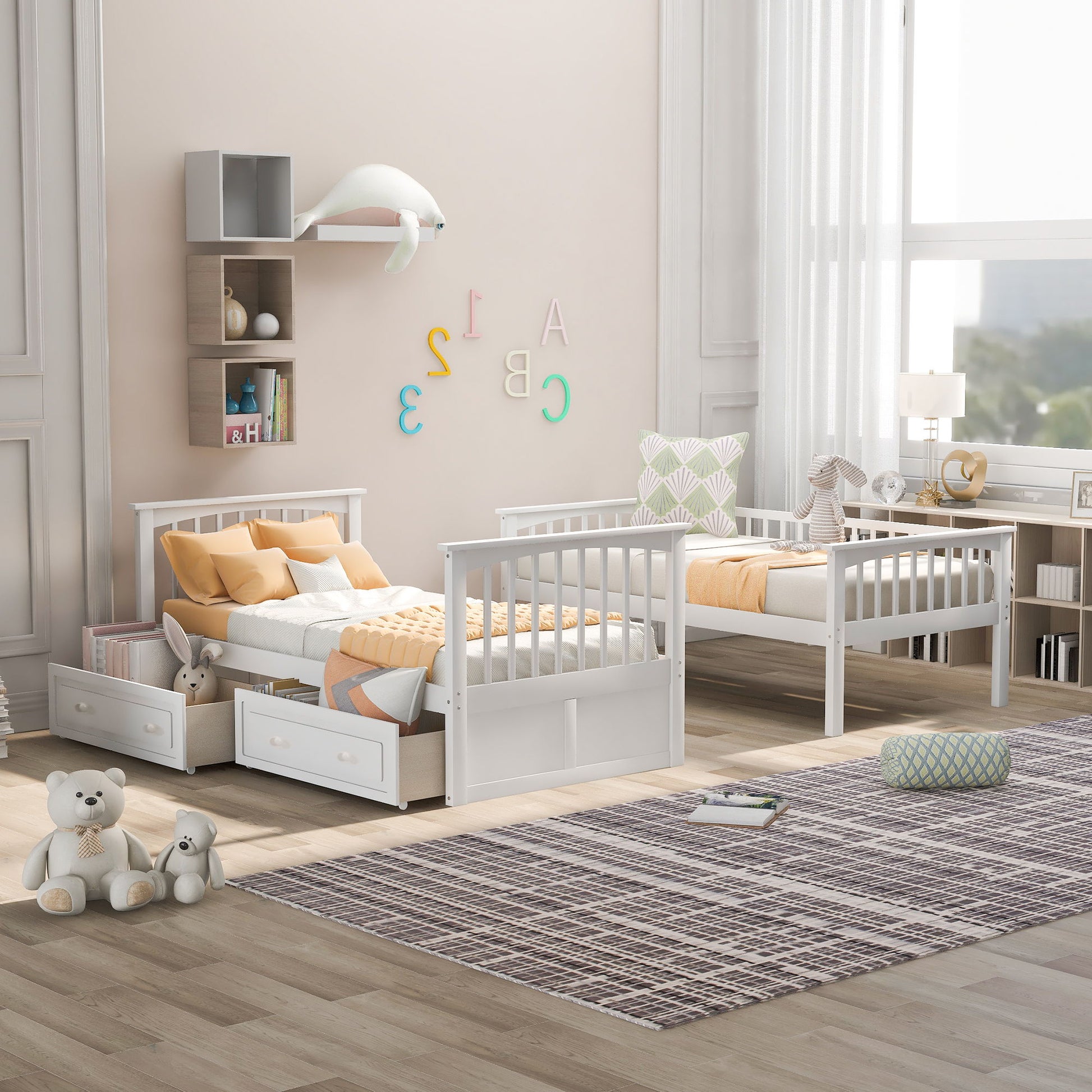 Twin Over Twin Bunk Bed With Drawers, Convertible Beds - The Sleep Loft - Online Mattress Showroom NYC