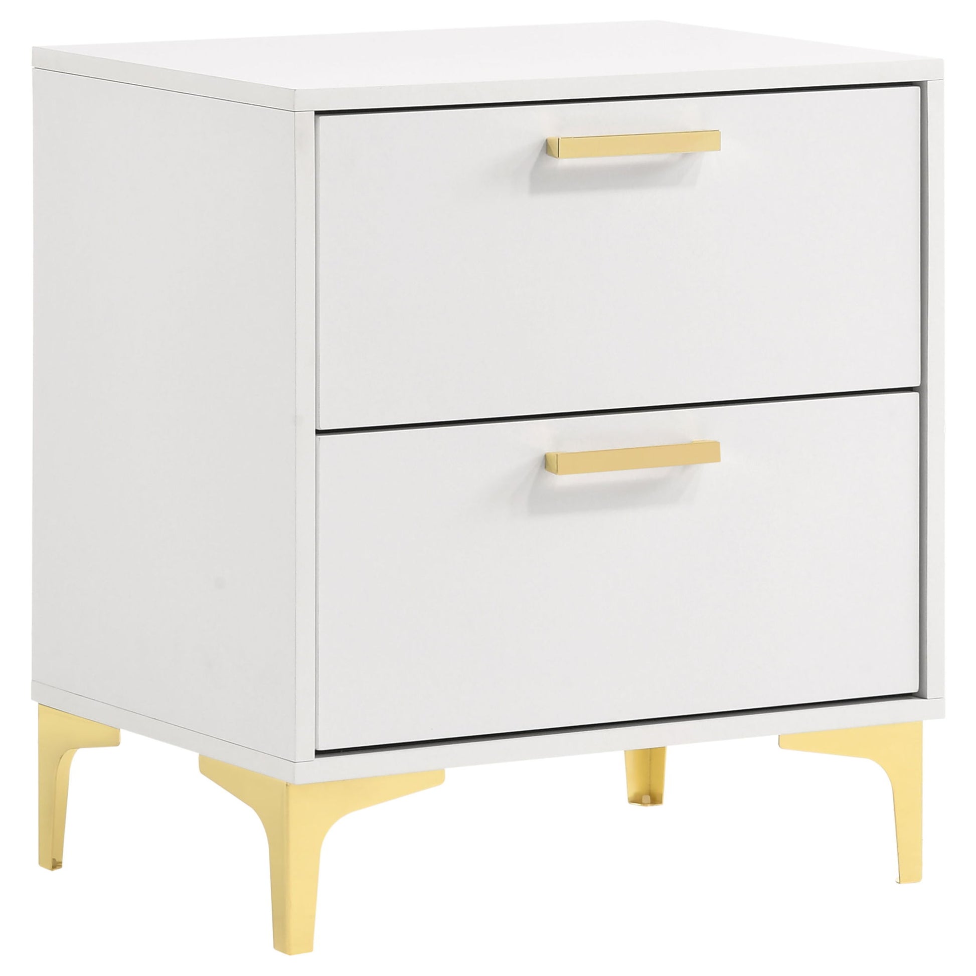 Karena - 2 Drawer Rectangular Nightstand - White - The Sleep Loft - Online Mattress Showroom NYC