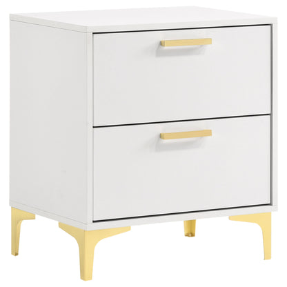 Karena - 2 Drawer Rectangular Nightstand - White - The Sleep Loft - Online Mattress Showroom NYC