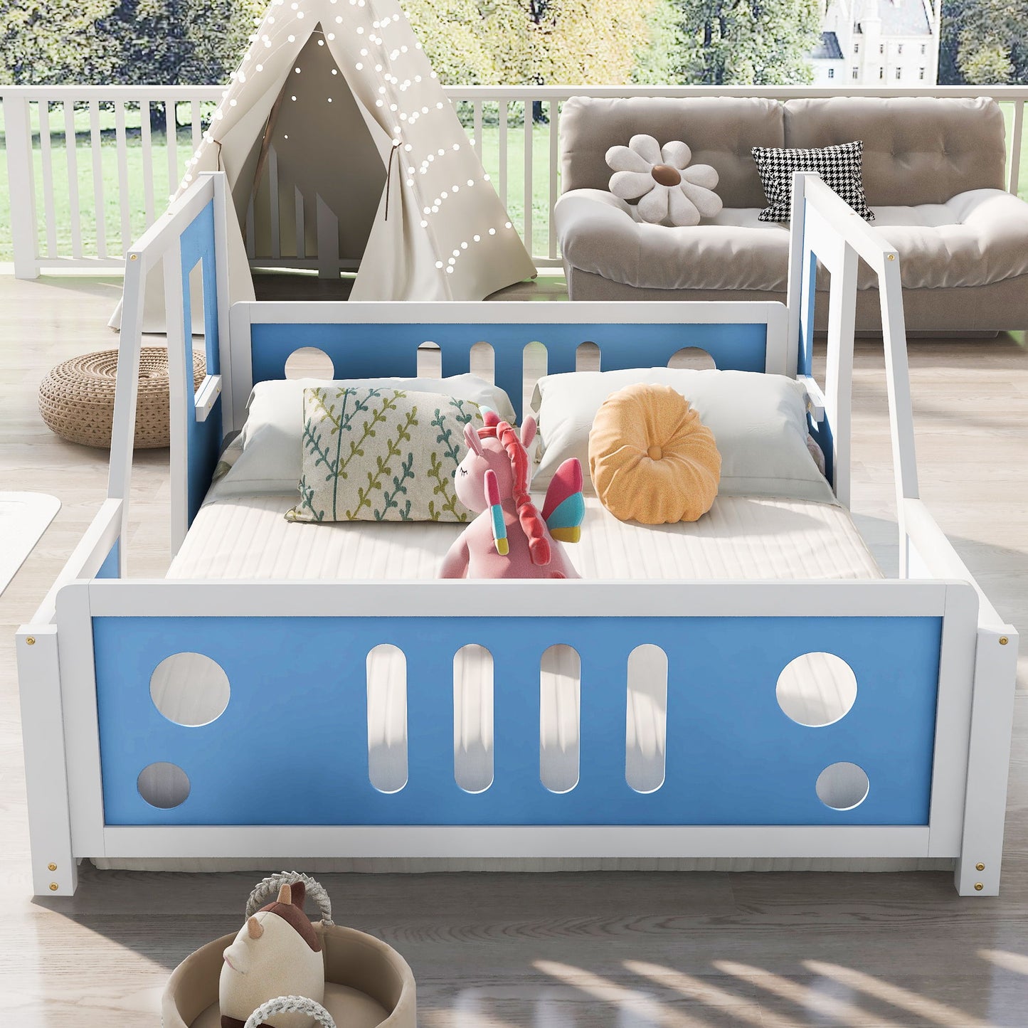 Classic Car Shaped Platform Bed With Wheels - The Sleep Loft - Online Mattress Showroom NYC