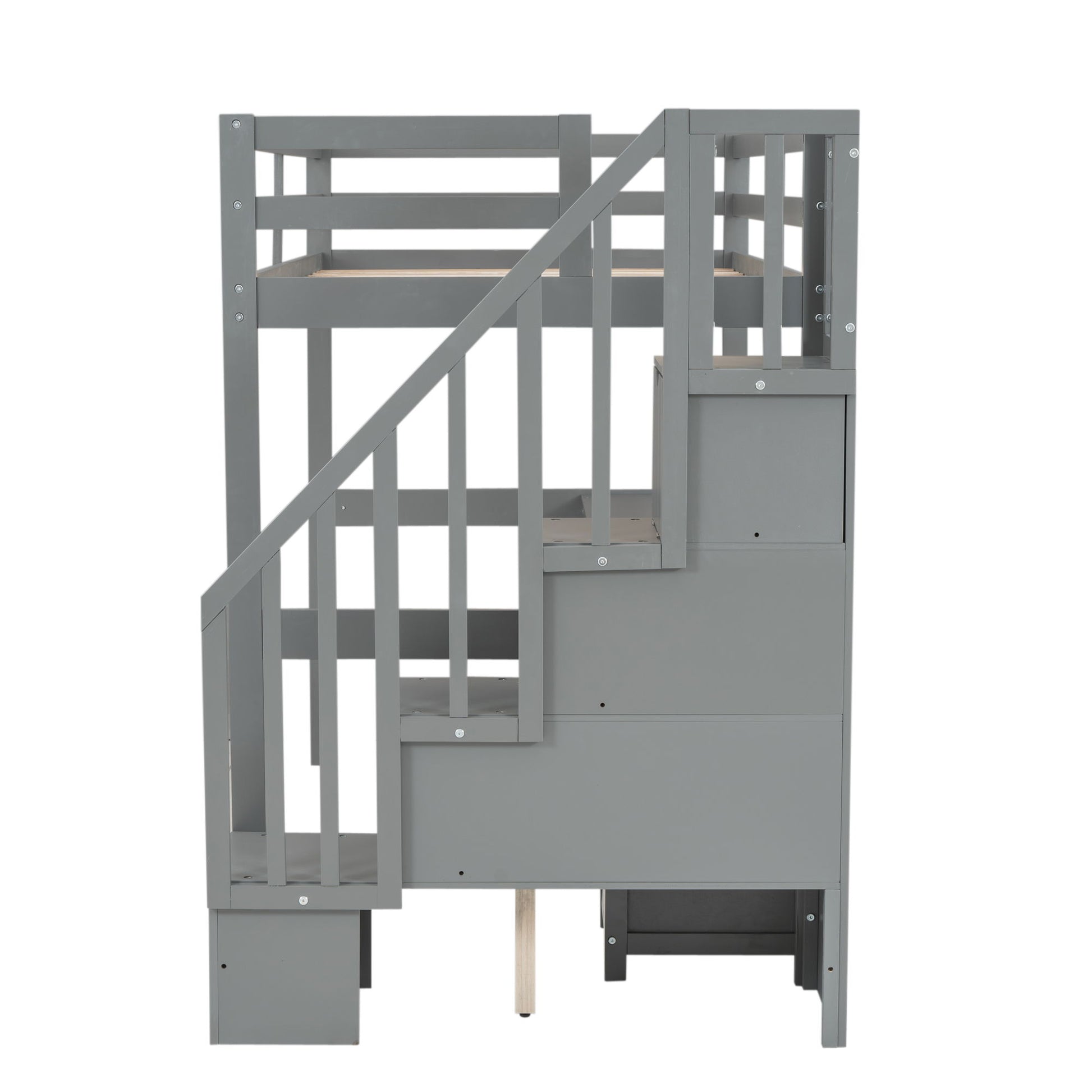 Loft Bed Frame With Built In Desk And Double Storage Drawers - The Sleep Loft - Online Mattress Showroom NYC