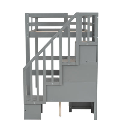 Loft Bed Frame With Built In Desk And Double Storage Drawers - The Sleep Loft - Online Mattress Showroom NYC