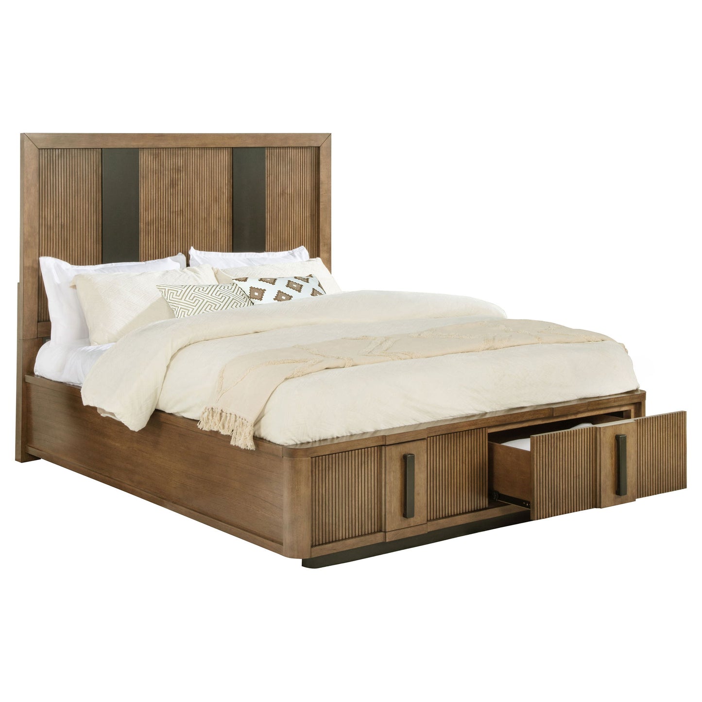Moraga - 2 Drawer Queen Storage Bed - Ash Brown