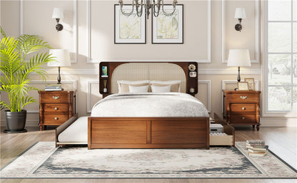 Headboard Bed With 2 Drawers And Trundle - The Sleep Loft - Online Mattress Showroom NYC