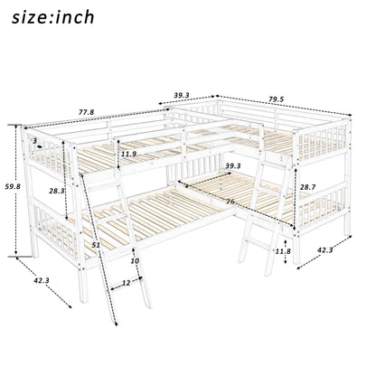 L Shaped Bunk Bed With Ladder - The Sleep Loft - Online Mattress Showroom NYC