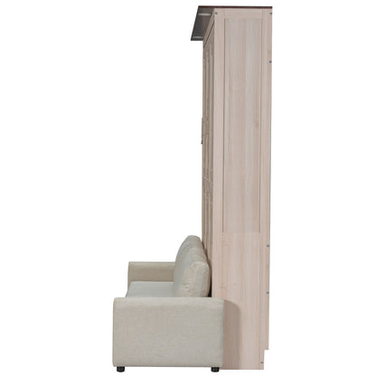Queen Size Murphy Bed With Sofa And LED - Beige - The Sleep Loft - Online Mattress Showroom NYC