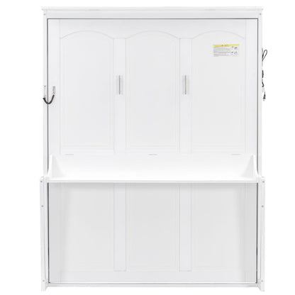 Murphy Bed With Desk, LED Lights And USB Charging Station