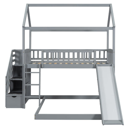 House Bunk Bed With Slide - The Sleep Loft - Online Mattress Showroom NYC