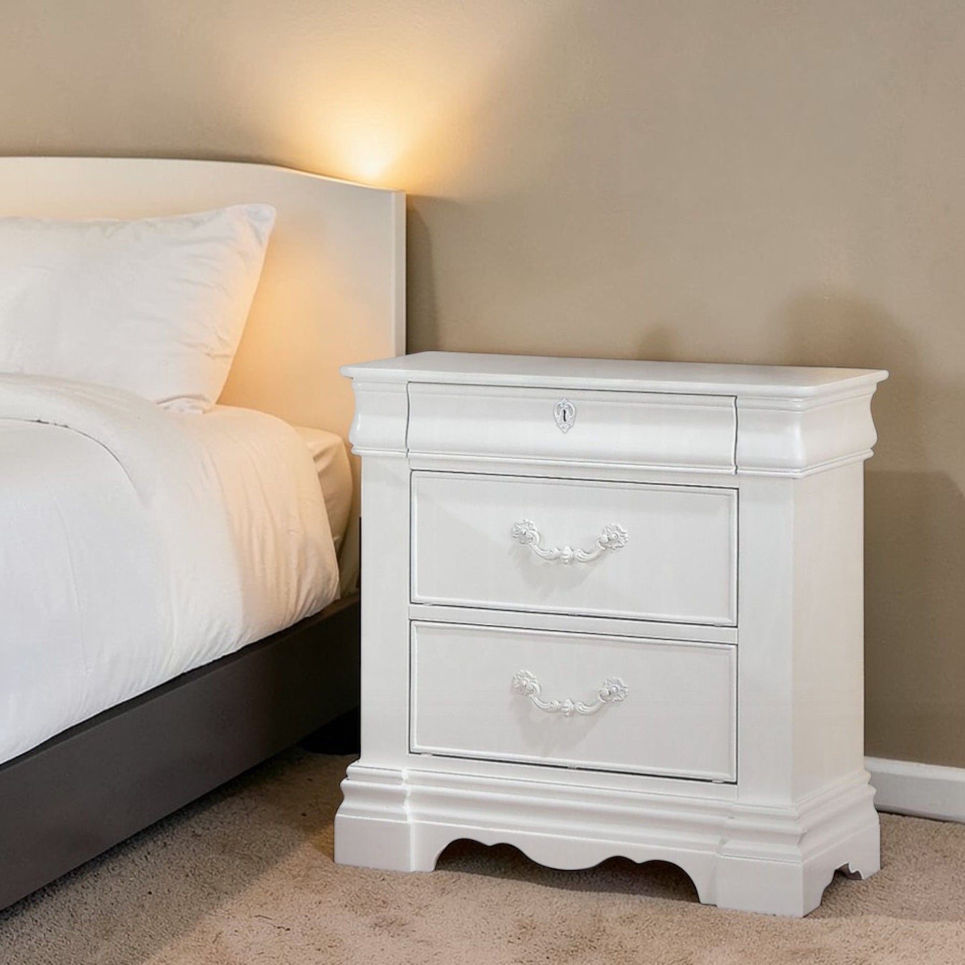 Estrella - Nightstand - White - The Sleep Loft - Online Mattress Showroom NYC