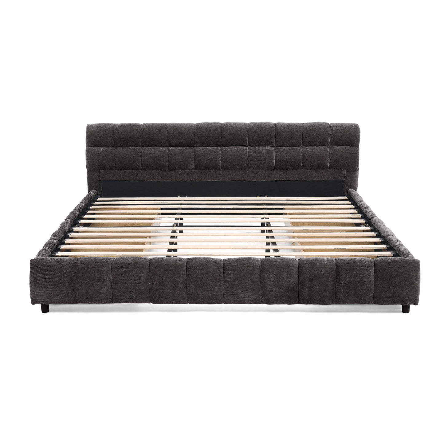 Modern Platform Bed Frame With Thick Fabric - The Sleep Loft - Online Mattress Showroom NYC