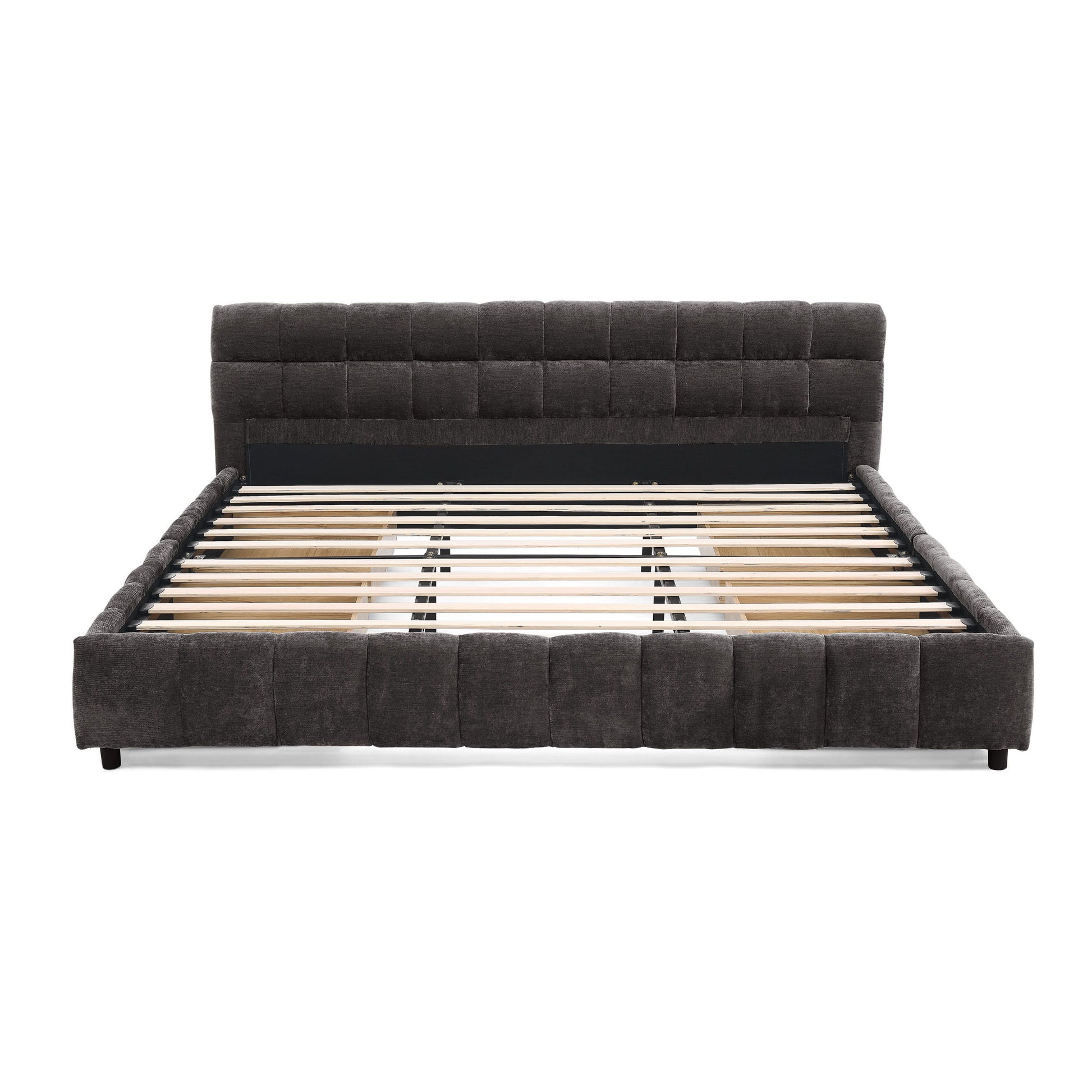 Modern Platform Bed Frame With Thick Fabric - The Sleep Loft - Online Mattress Showroom NYC