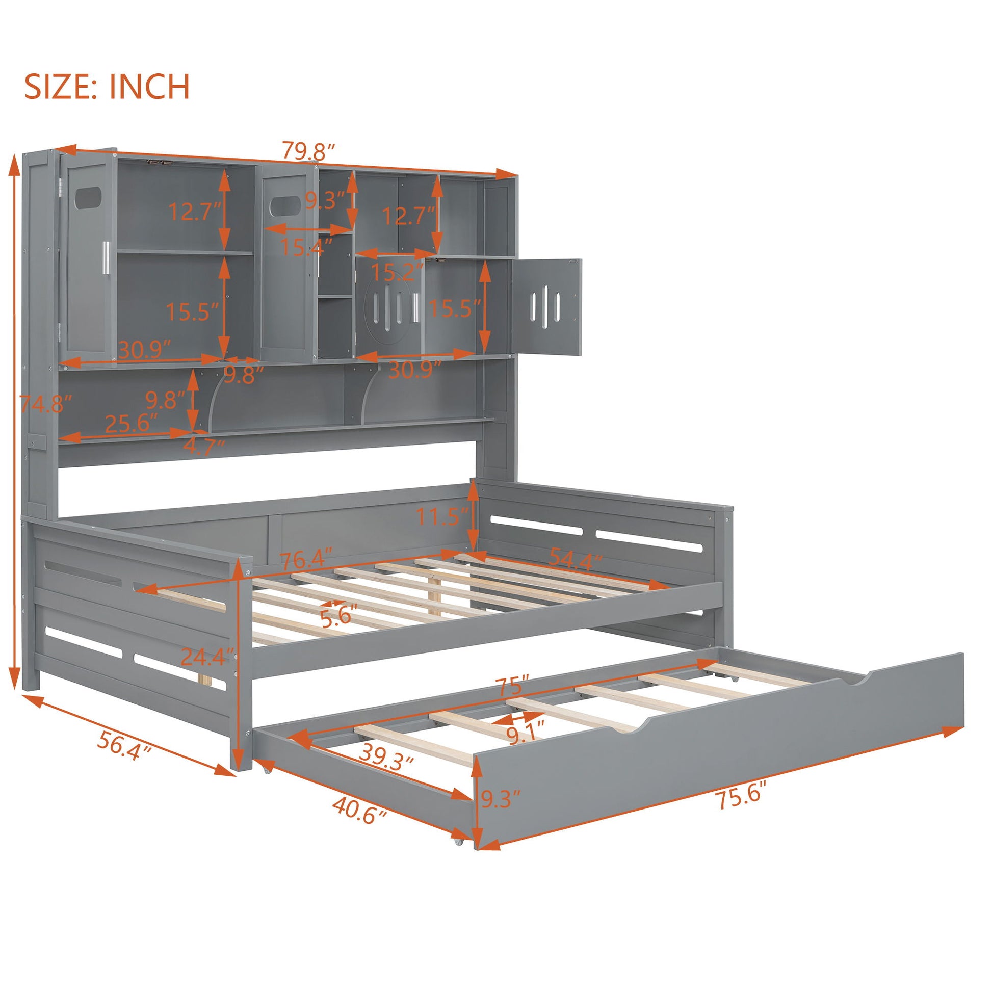 Daybed With All-In-One Cabinet And Shelf - The Sleep Loft - Online Mattress Showroom NYC