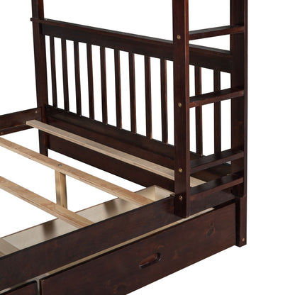 Bunk Bed With Ladders And 2 Storage Drawers - The Sleep Loft - Online Mattress Showroom NYC