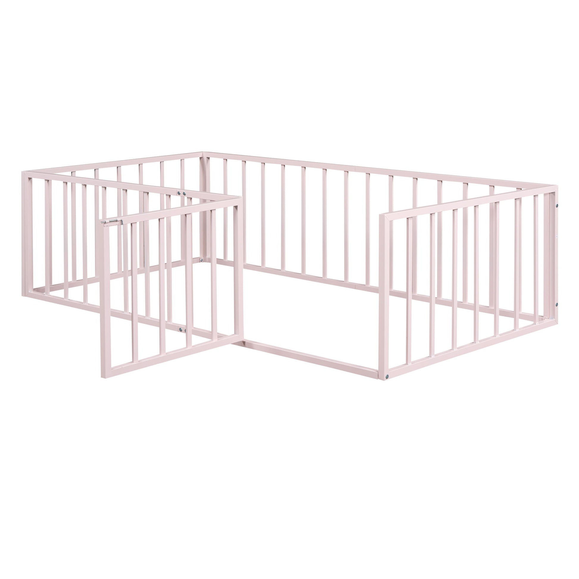Metal Floor Bed Frame With Fence And Door - The Sleep Loft - Online Mattress Showroom NYC