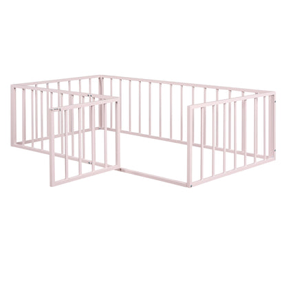 Metal Floor Bed Frame With Fence And Door - The Sleep Loft - Online Mattress Showroom NYC