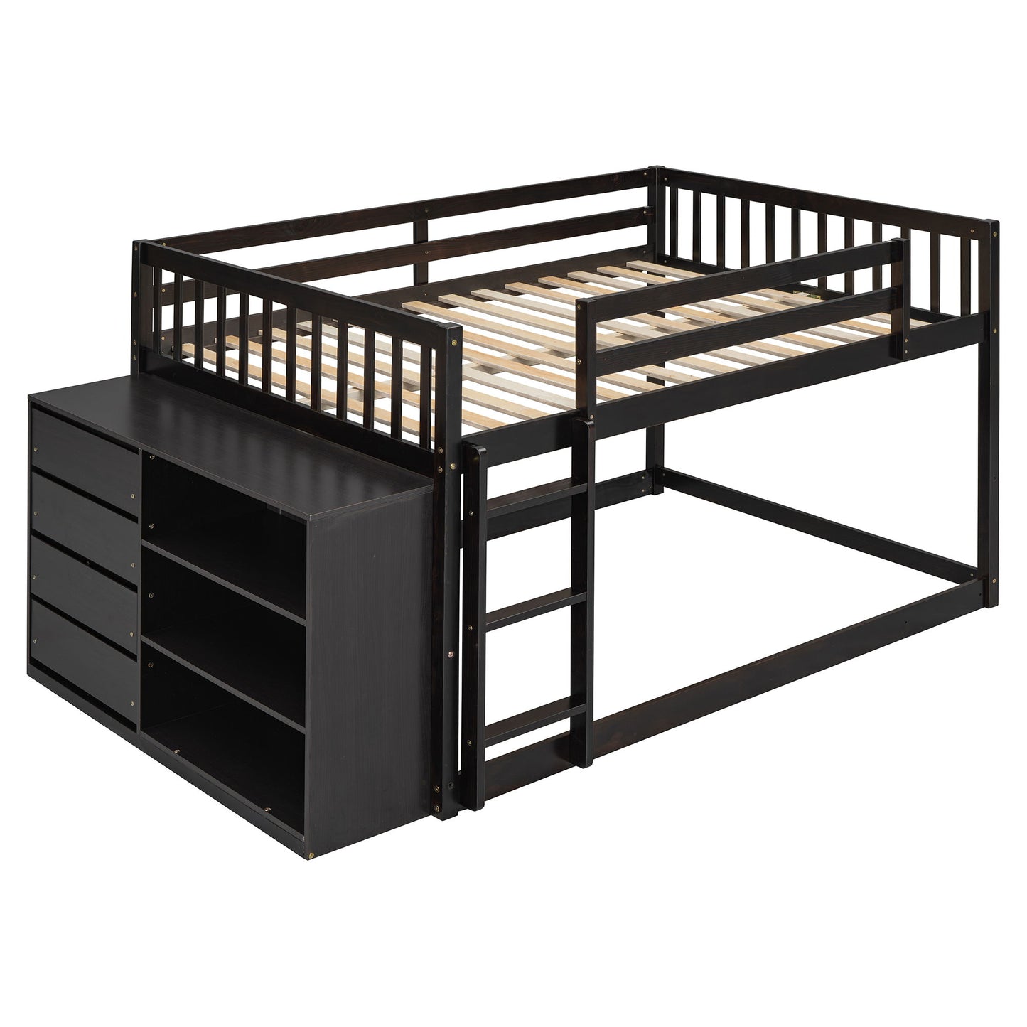 Bunk Bed With 4 Drawers And 3 Shelves - The Sleep Loft - Online Mattress Showroom NYC