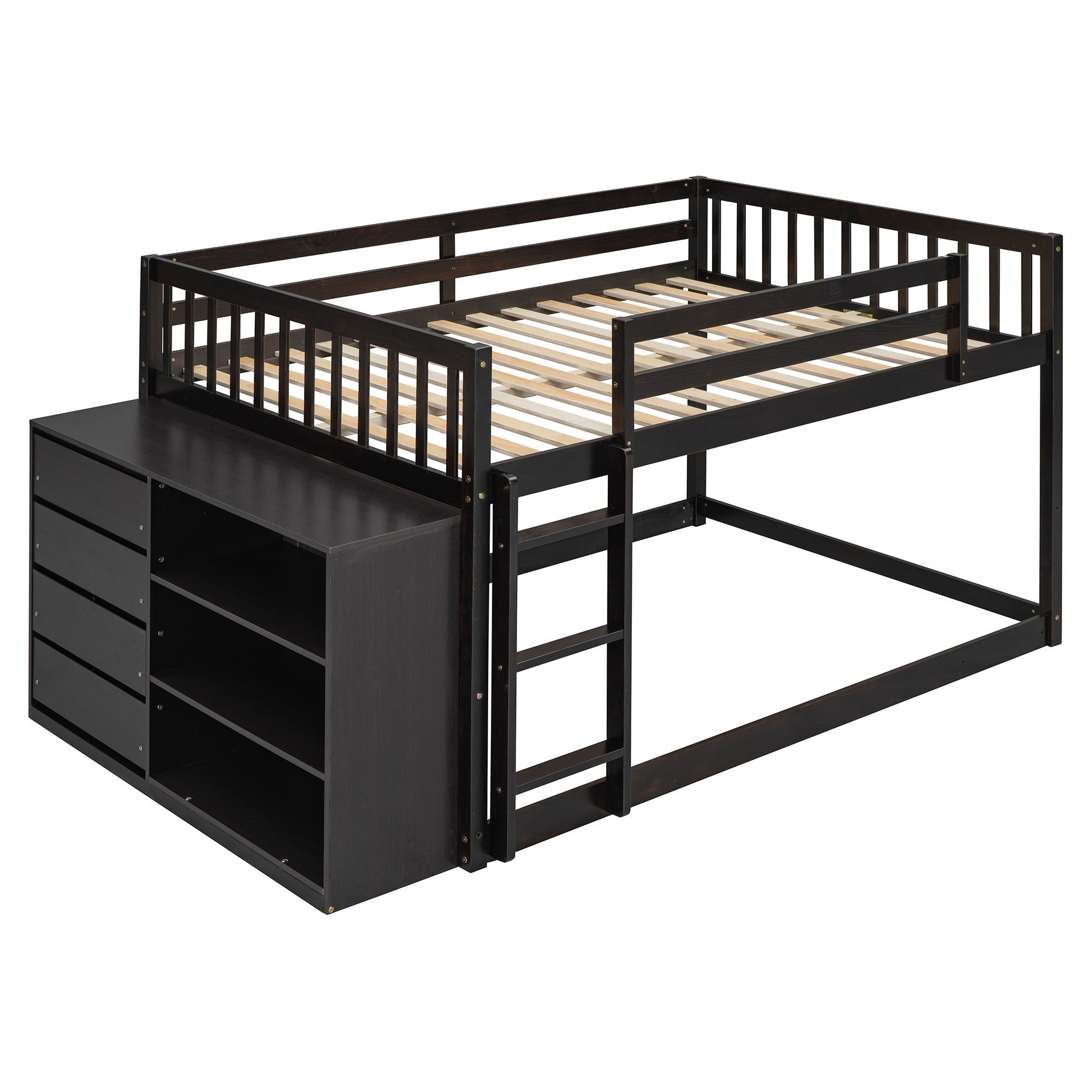 Bunk Bed With 4 Drawers And 3 Shelves - The Sleep Loft - Online Mattress Showroom NYC