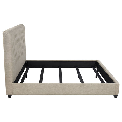 Copper - Eastern King Panel Bed With Tufted Design - Oatmeal - The Sleep Loft - Online Mattress Showroom NYC