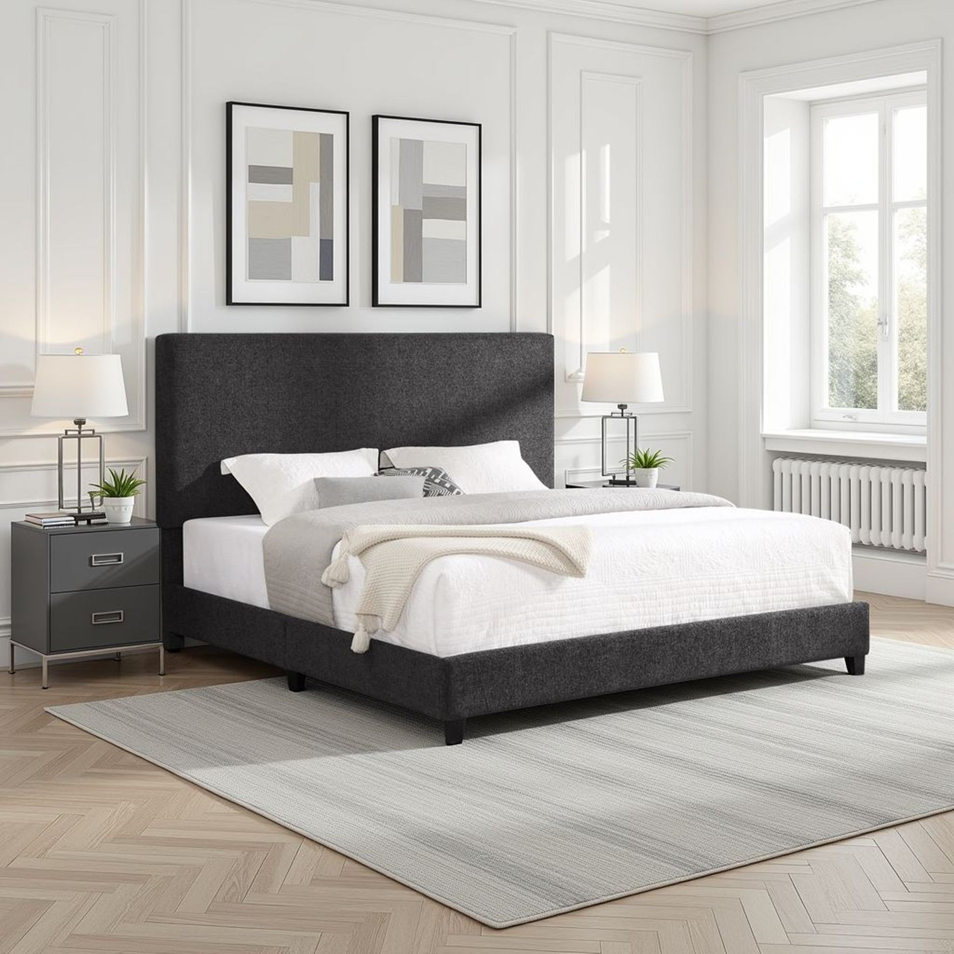 Boucle Upholstered Platform Bed - The Sleep Loft - Online Mattress Showroom NYC