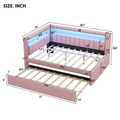 Upholstered Platform Bed With USB Ports And LED Belt - The Sleep Loft - Online Mattress Showroom NYC