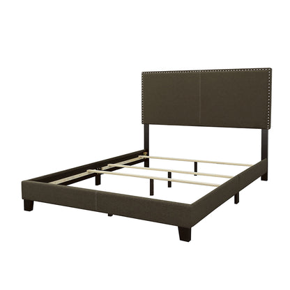Upholstered Full Bed With Nailhead Trim - Charcoal - The Sleep Loft - Online Mattress Showroom NYC