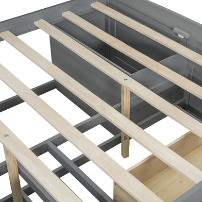 Daybed With 2 Bedside Cabinets, Upper Shelves And 4 Drawers - The Sleep Loft - Online Mattress Showroom NYC