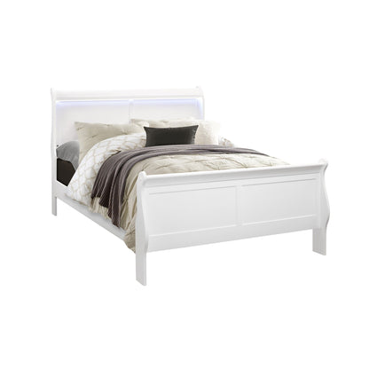 Charlston - Modern Sleigh Design Bed With LED - The Sleep Loft - Online Mattress Showroom NYC