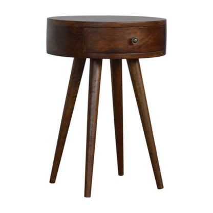 Nordic Chestnut Circular Nightstand - The Sleep Loft - Online Mattress Showroom NYC