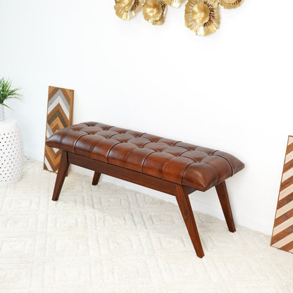 Maja - Bench - Cognac / Dark Brown - The Sleep Loft - Online Mattress Showroom NYC
