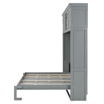 Murphy Wall Bed With Top Cabinets & Wine Rack - The Sleep Loft - Online Mattress Showroom NYC