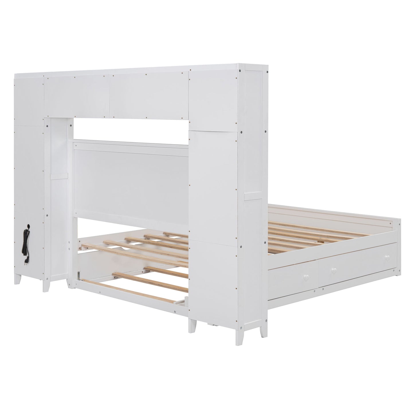 Bed With All In One Cabinet, Shelf And Sockets, Trundle - The Sleep Loft - Online Mattress Showroom NYC