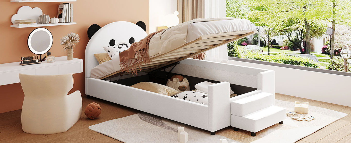 Upholstered Daybed With Bear Shaped Headboard, Hydraulic System And Breathable Fence - The Sleep Loft - Online Mattress Showroom NYC