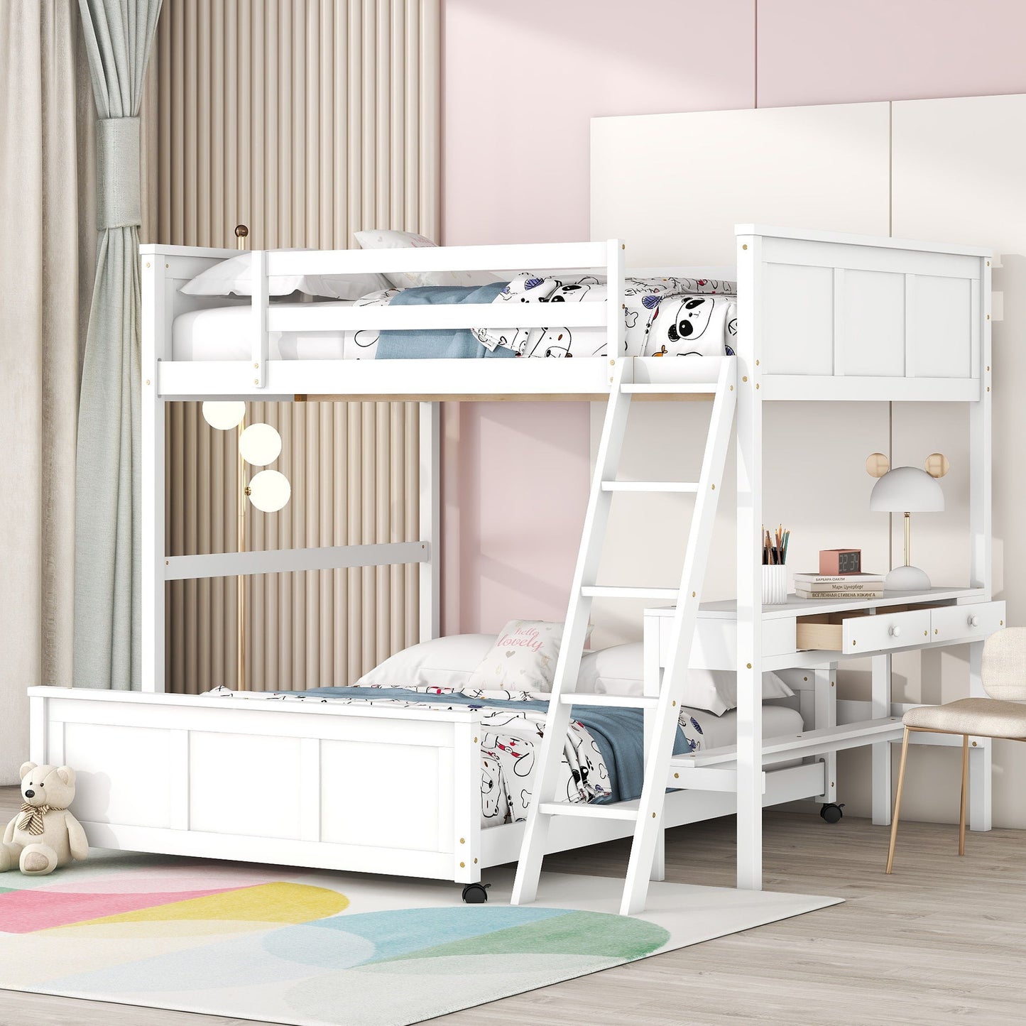 Full Over Full Bunk Bed With Desk - The Sleep Loft - Online Mattress Showroom NYC