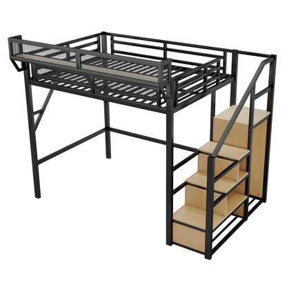 Loft Bed With Stairs, Storage Shelves, Wardrobe - The Sleep Loft - Online Mattress Showroom NYC