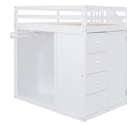 Loft Bed With Built In Wardrobes, Cabinets And Drawers - The Sleep Loft - Online Mattress Showroom NYC