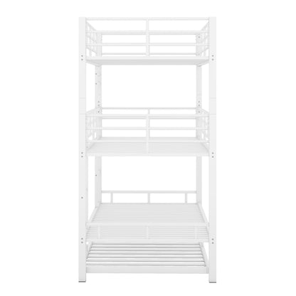 Triple Bunk Bed With Trundle, Heavy Duty Steel Construction - The Sleep Loft - Online Mattress Showroom NYC