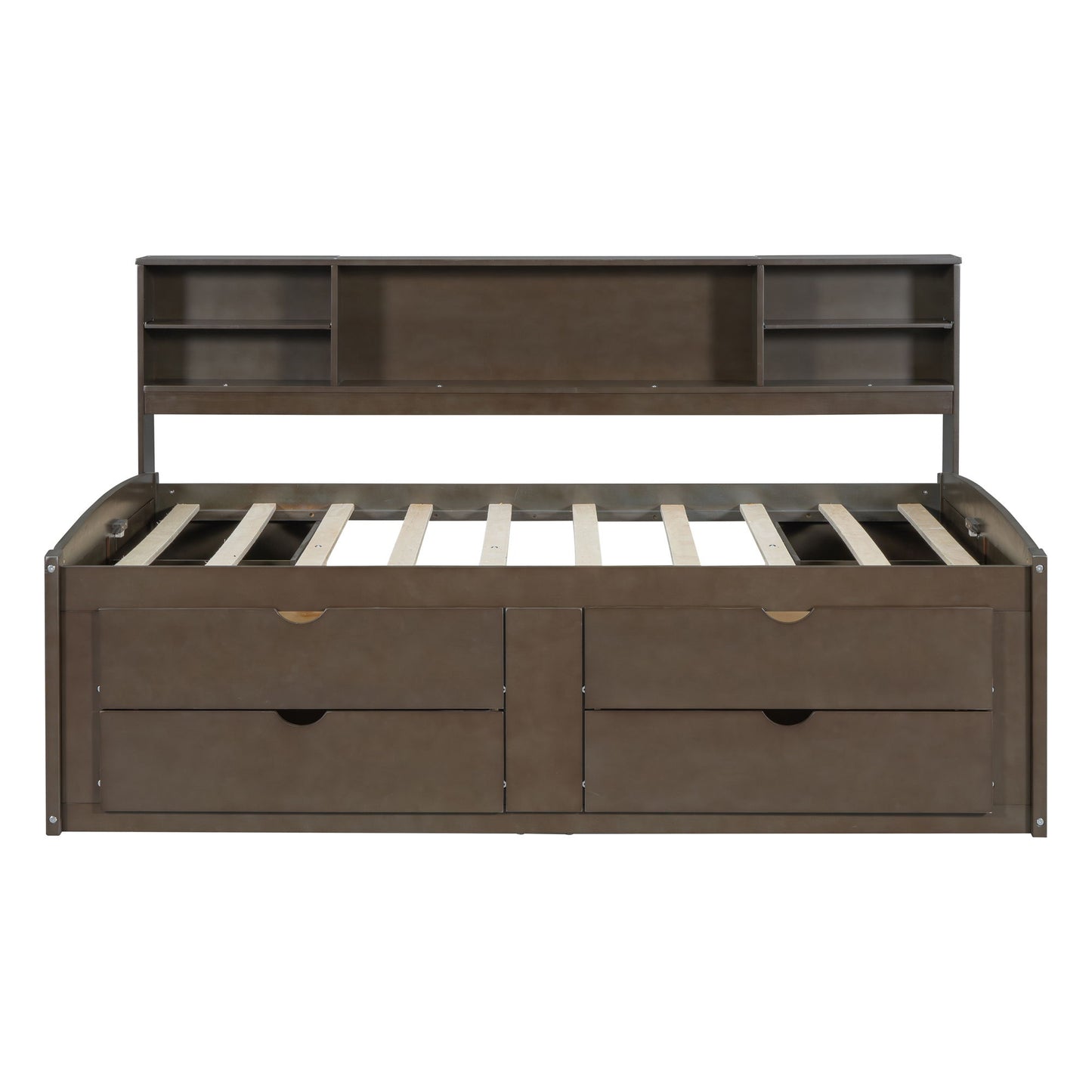 Daybed With 2 Bedside Cabinets, Upper Shelves And 4 Drawers - The Sleep Loft - Online Mattress Showroom NYC