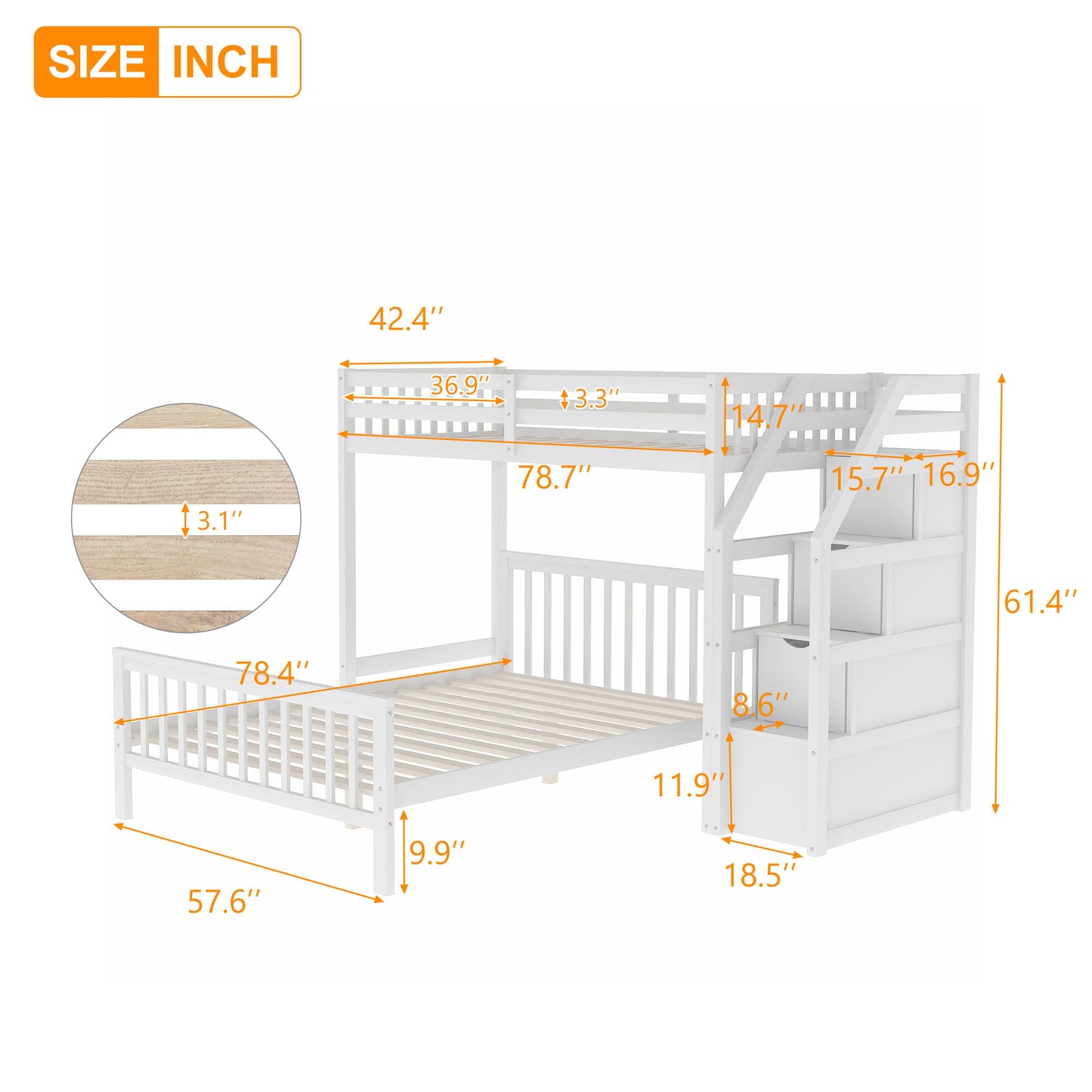 Loft Bed With Staircase And Storage - The Sleep Loft - Online Mattress Showroom NYC