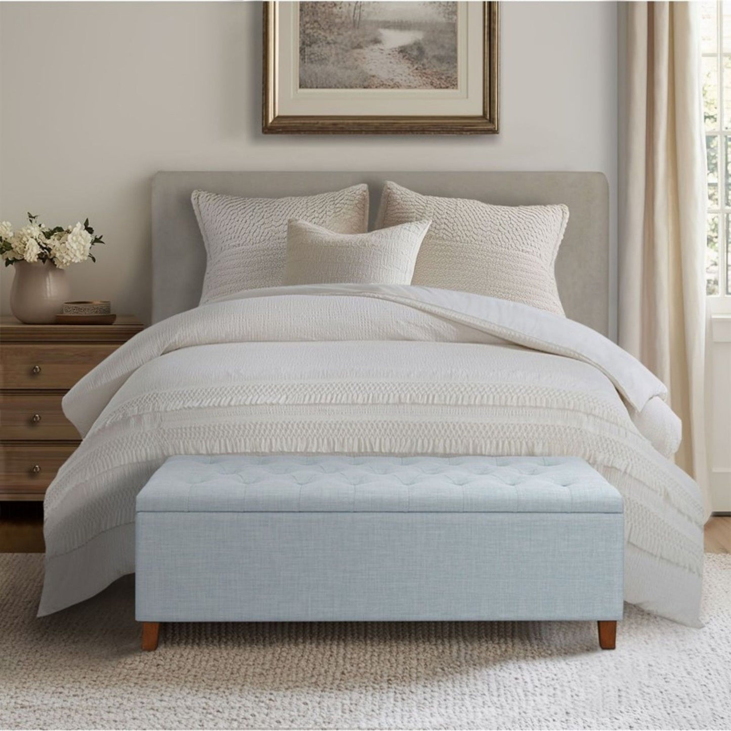 Shandra - Tufted Top Soft Close Storage Bench - The Sleep Loft - Online Mattress Showroom NYC