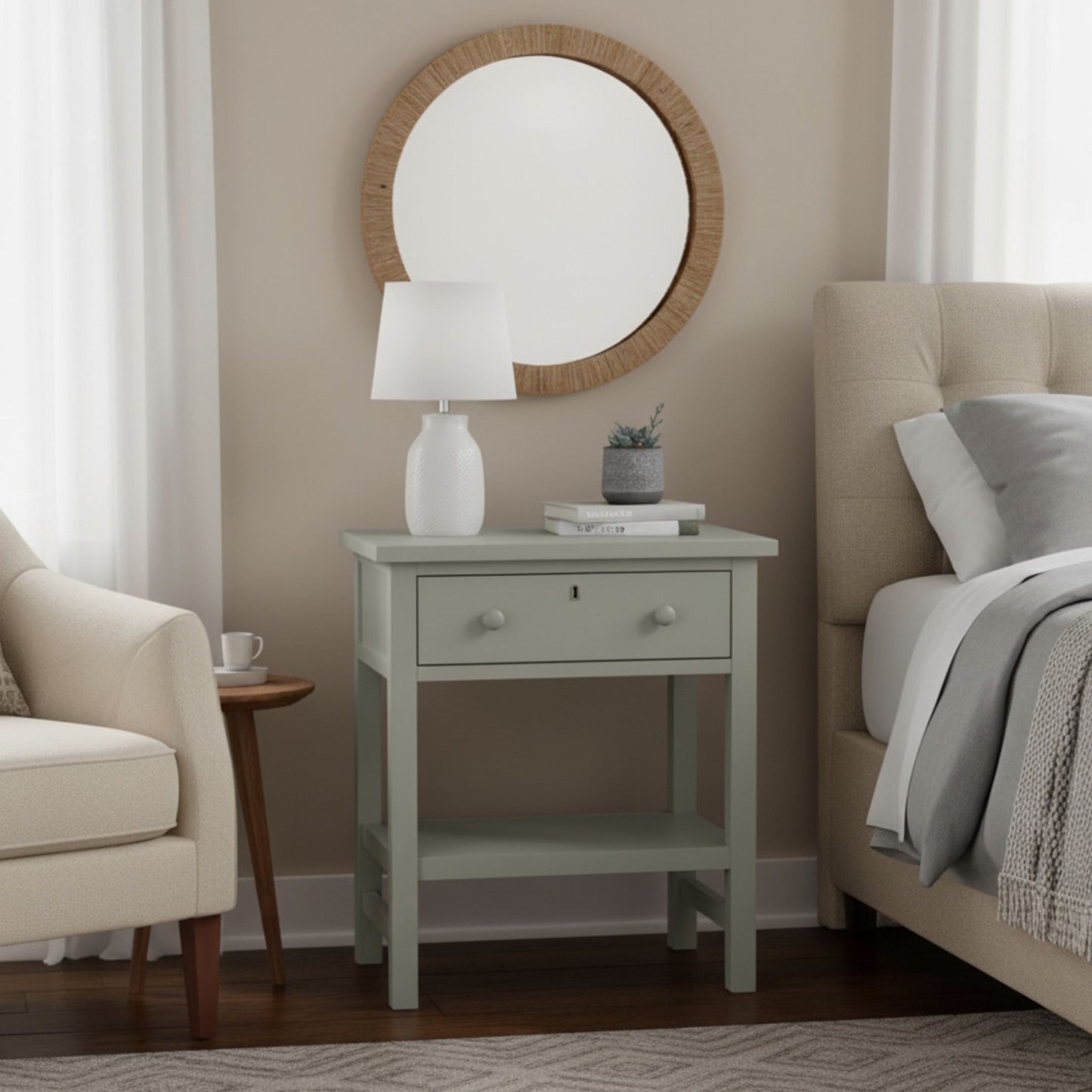 Finley - 1 Drawer Storage Nightstand - The Sleep Loft - Online Mattress Showroom NYC