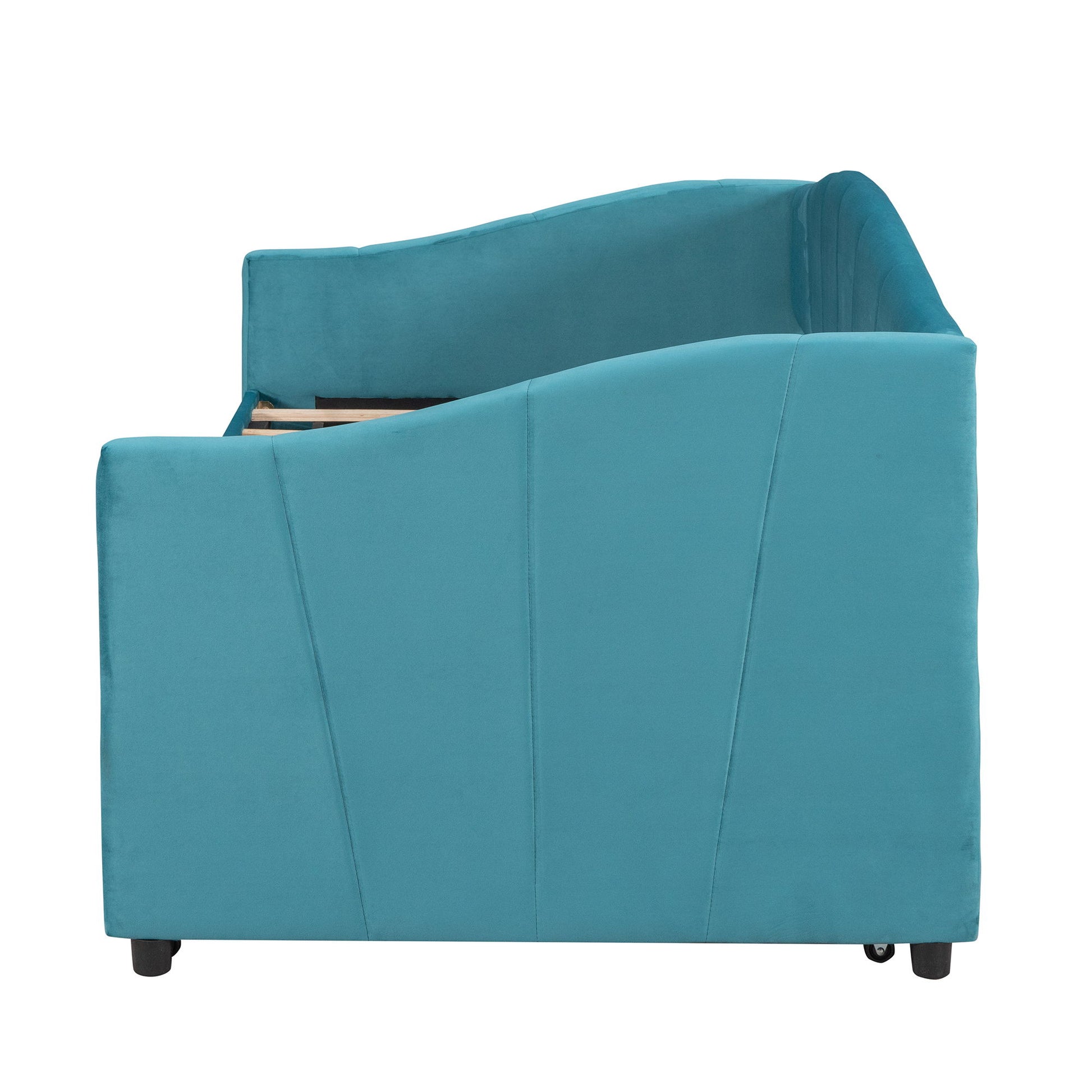 Upholstered Daybed Sofa Bed With Trundle Bed And Wood Slat - The Sleep Loft - Online Mattress Showroom NYC
