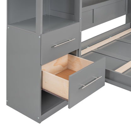 Murphy Wall Bed With LED Lights, Shelves And Drawers - The Sleep Loft - Online Mattress Showroom NYC