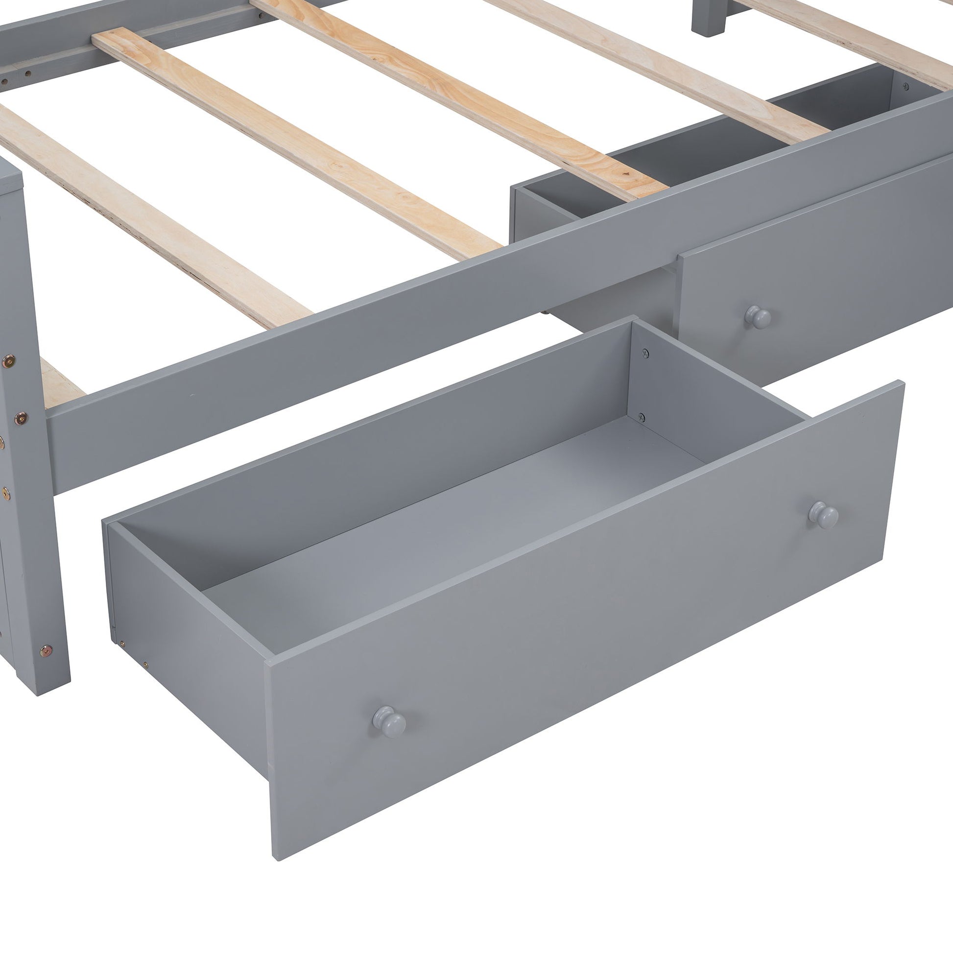 Loft Platform Bed With 7 Drawers And Full Guardrails, Modern L Shaped Space Savin - The Sleep Loft - Online Mattress Showroom NYC