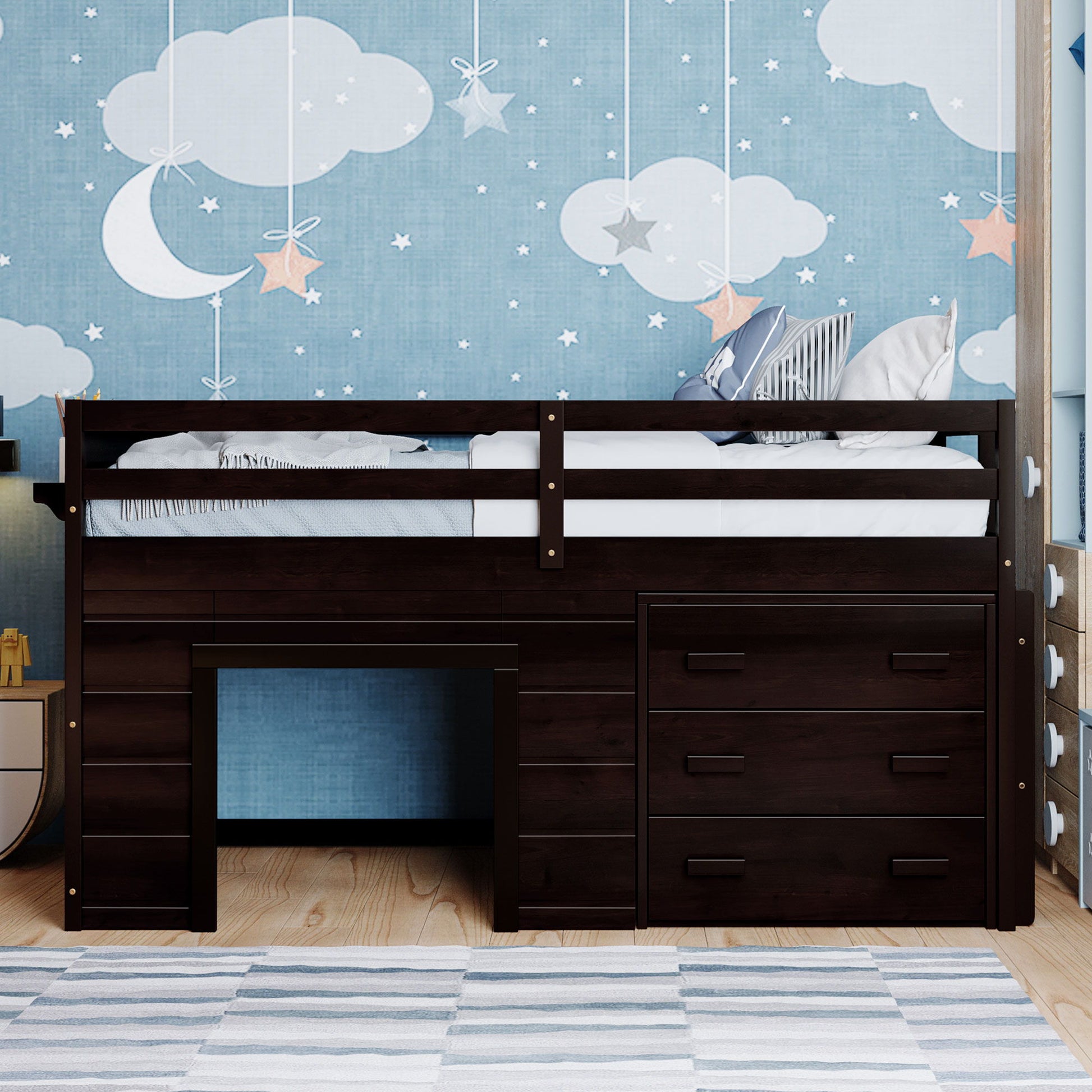 Loft Bed With Cabinet And Shelf - The Sleep Loft - Online Mattress Showroom NYC