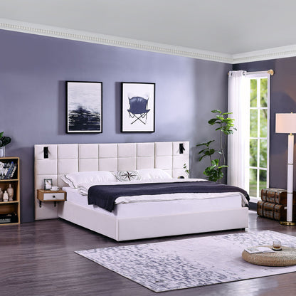 Upholstered Hydraulic Platform Bed With Storage Shelves, Reading Lamps, USB Port - The Sleep Loft - Online Mattress Showroom NYC