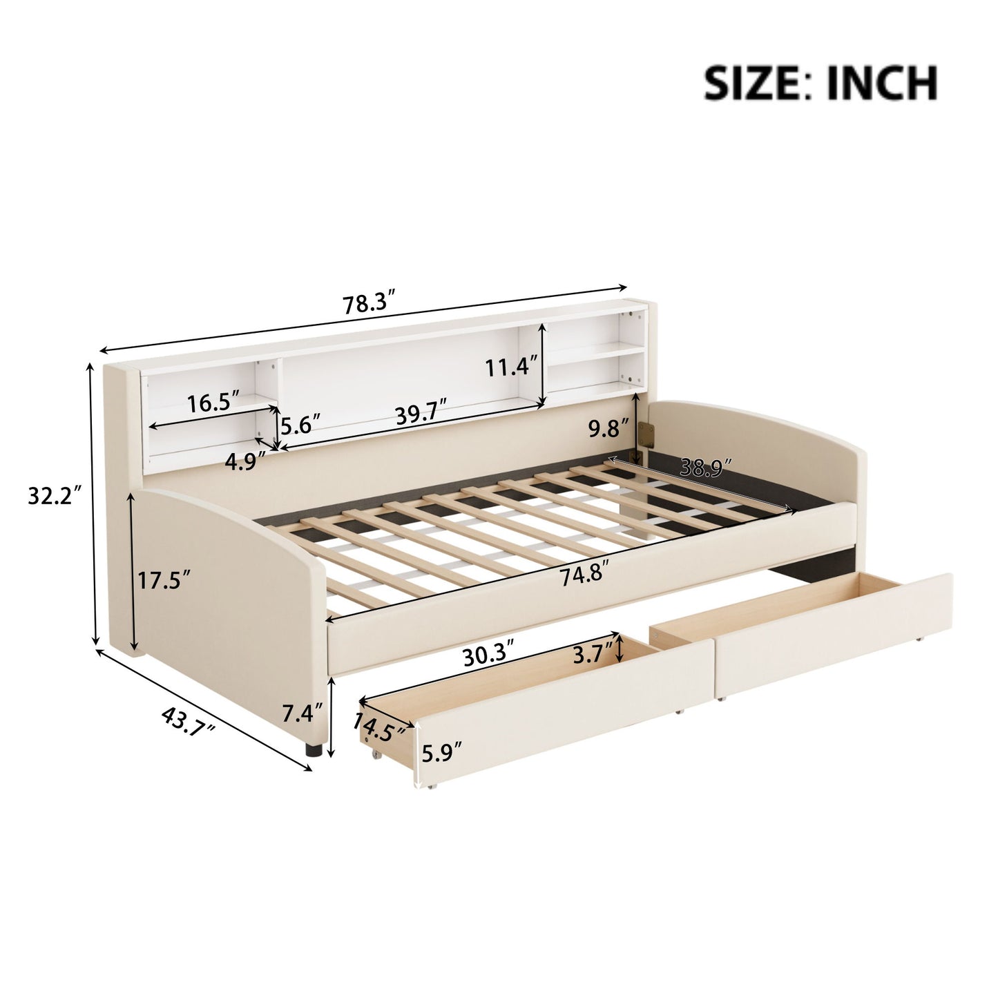 Luxurious Upholstered Platform Bed With Storage Drawers - The Sleep Loft - Online Mattress Showroom NYC
