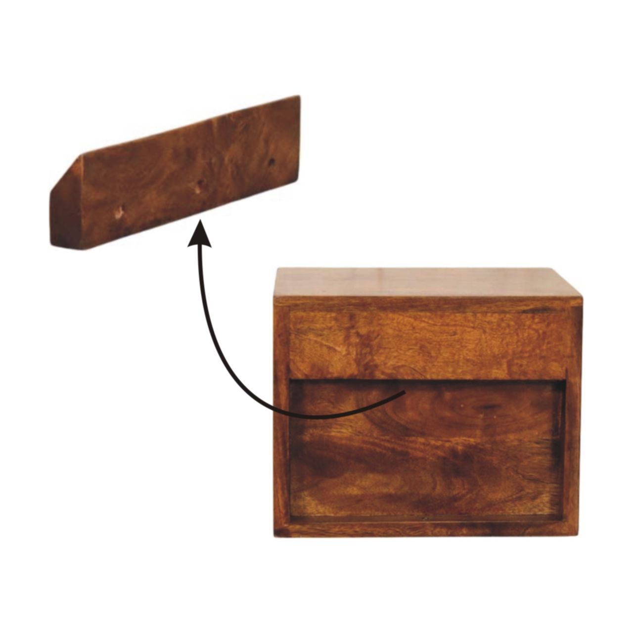 Solis - 1 Drawer Wall Mounted Nightstand - The Sleep Loft - Online Mattress Showroom NYC