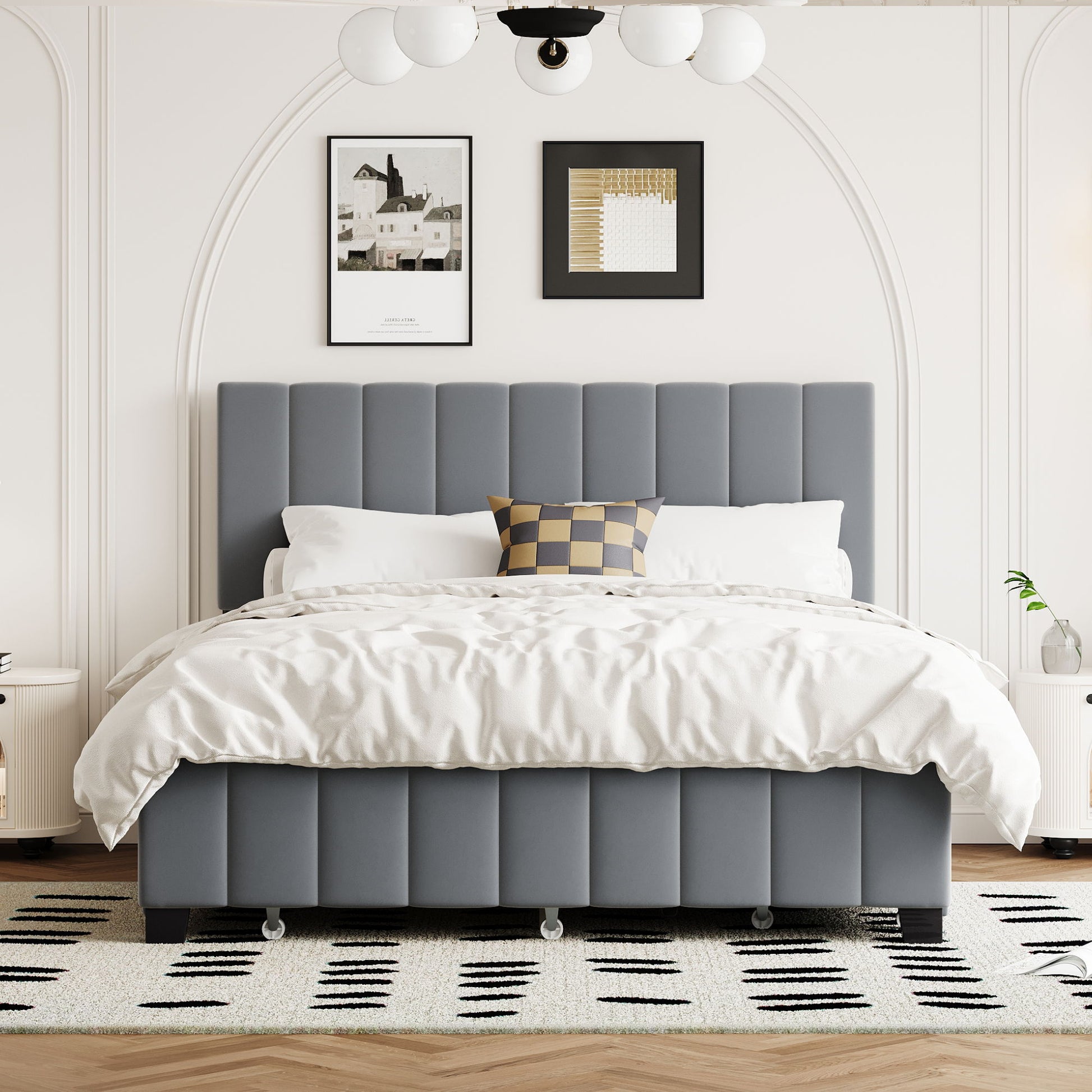 Platform UpholsteredBed With 2 Drawers And Twin Long Trundle - The Sleep Loft - Online Mattress Showroom NYC