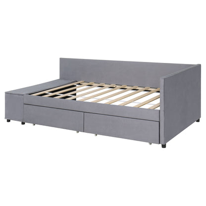 L Shaped Upholstered Platform Bed With Storage And Drawers - The Sleep Loft - Online Mattress Showroom NYC