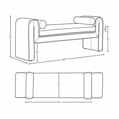 Concord - Accent Bench - The Sleep Loft - Online Mattress Showroom NYC